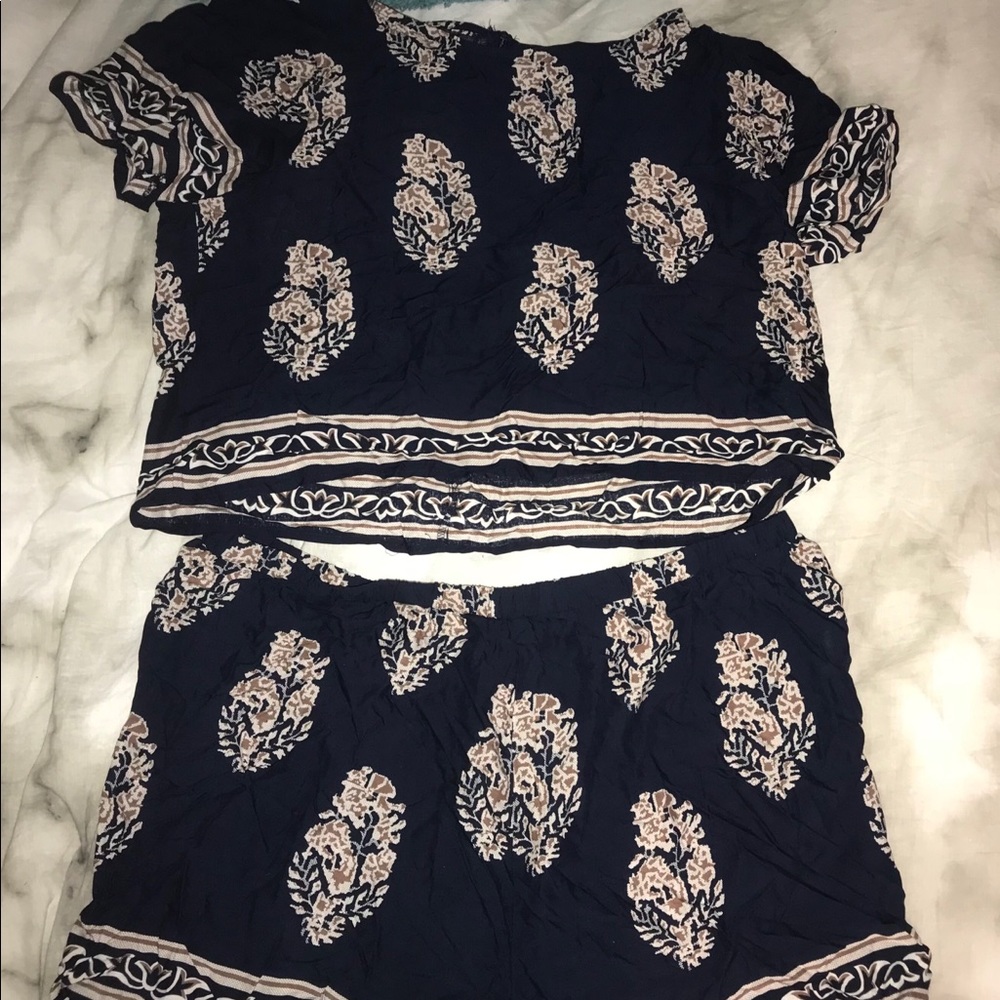 Floral cropped two piece set.